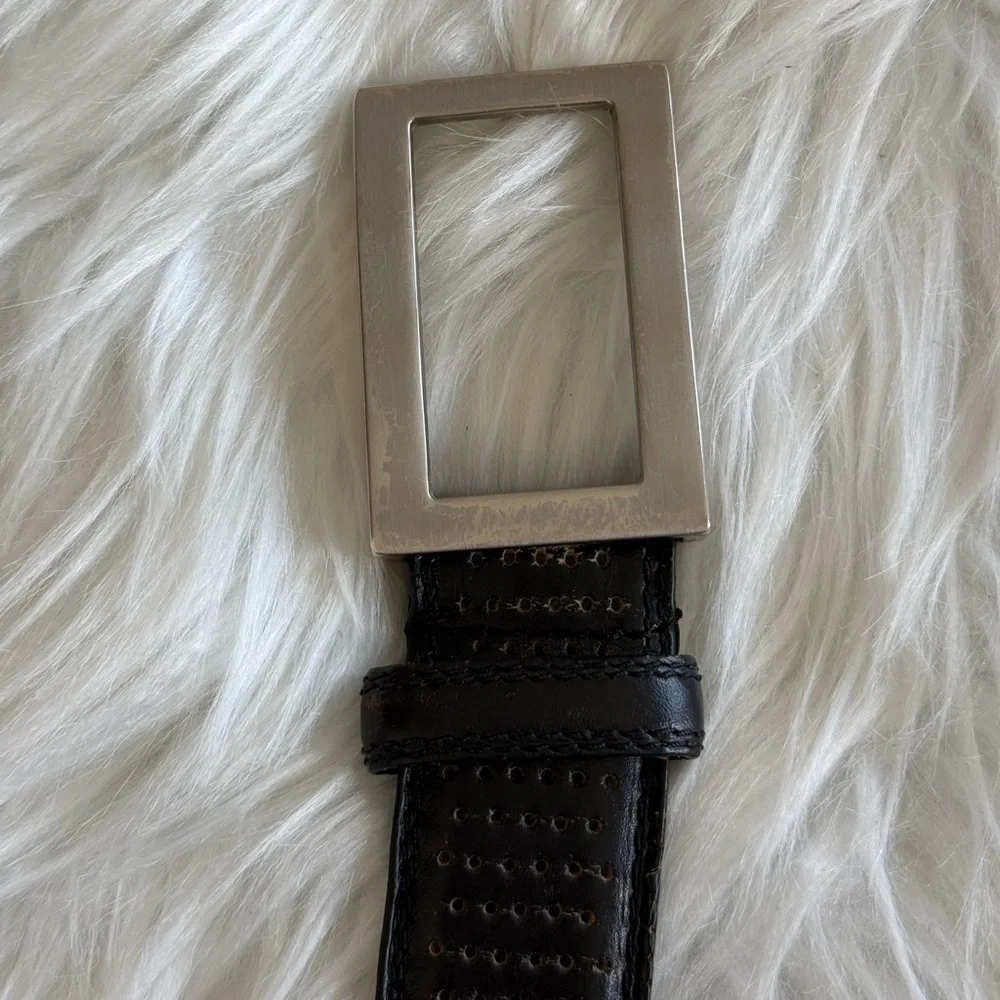 PGA Tour | Men’s Black Leather Belt Size 36 with Decorative Holes